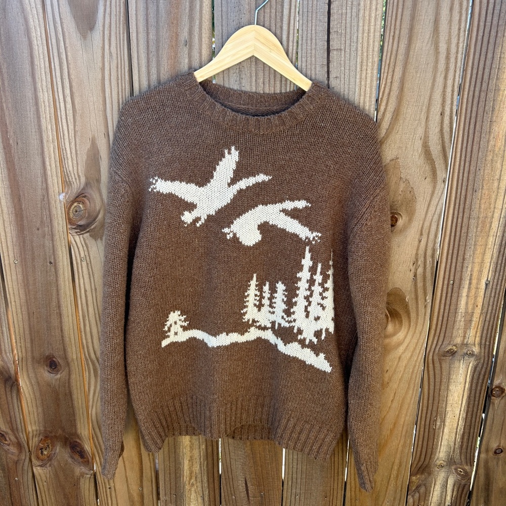 Beams + Duck-Theme Brown Crewneck Sweater